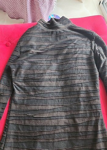 Uzun Kollu Siyah Midi Triko Elbise - Görsel 9