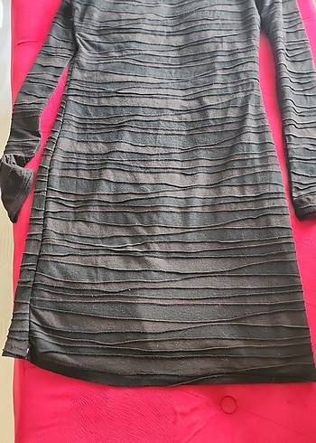 Uzun Kollu Siyah Midi Triko Elbise - Görsel 8