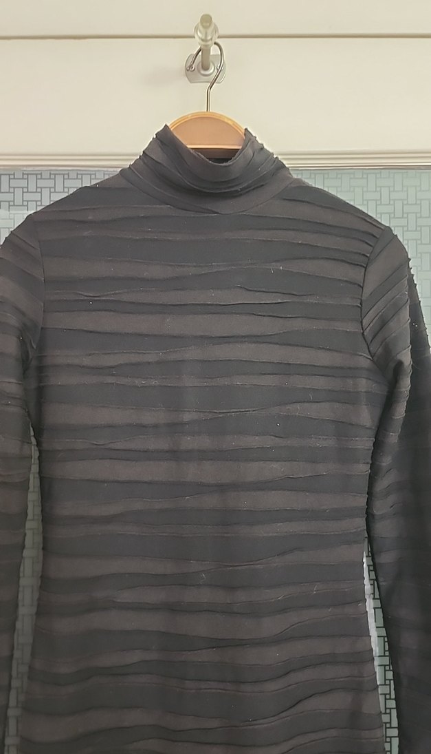 Uzun Kollu Siyah Midi Triko Elbise - Görsel 3