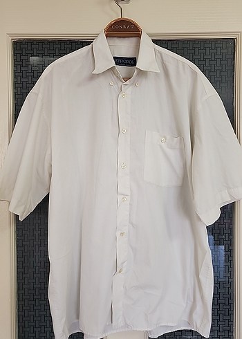beyaz Renkli Erkek Kısa Kollu Pamuklu Gömlek - Görsel 2