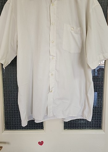 beyaz Renkli Erkek Kısa Kollu Pamuklu Gömlek - Görsel 3