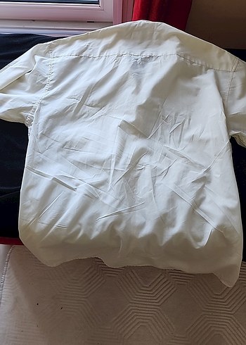 beyaz Renkli Erkek Kısa Kollu Pamuklu Gömlek - Görsel 8