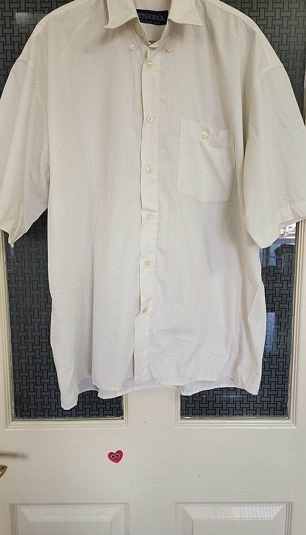 beyaz Renkli Erkek Kısa Kollu Pamuklu Gömlek - Görsel 3