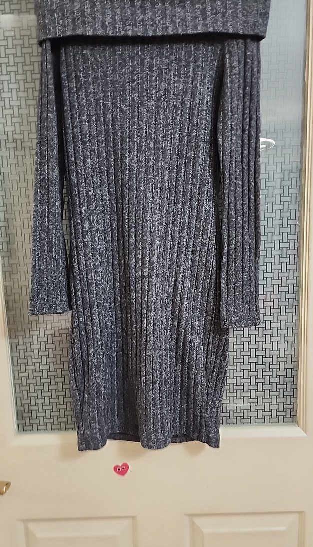 Gri Uzun Kollu Triko Elbise - Görsel 2