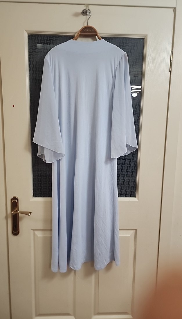 Uzun Kollu Mavi Kadın Sabahlık - Görsel 4