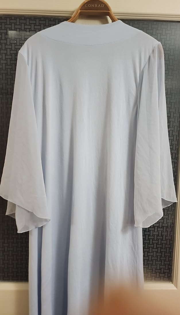 Uzun Kollu Mavi Kadın Sabahlık - Görsel 5