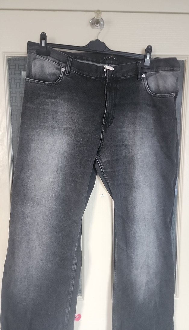 Koyu Gri Yıkamalı Denim Jean 54 beden — görsel 2/14