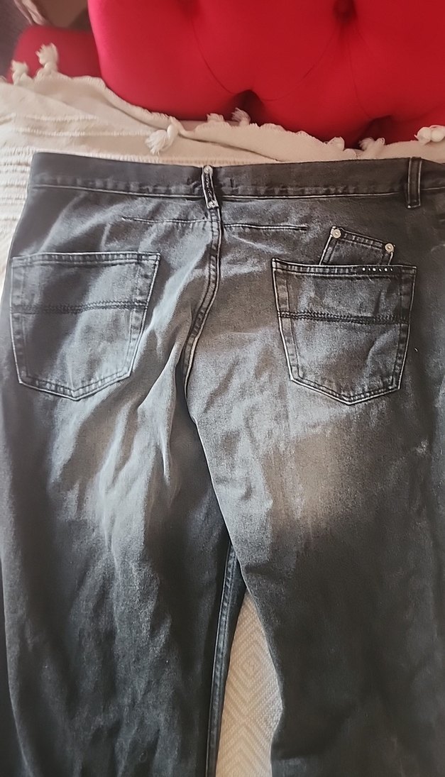 Koyu Gri Yıkamalı Denim Jean 54 beden — görsel 13/14