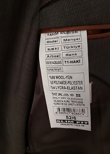 Diğer İgs marka 52 beden haki renk takım elbise 