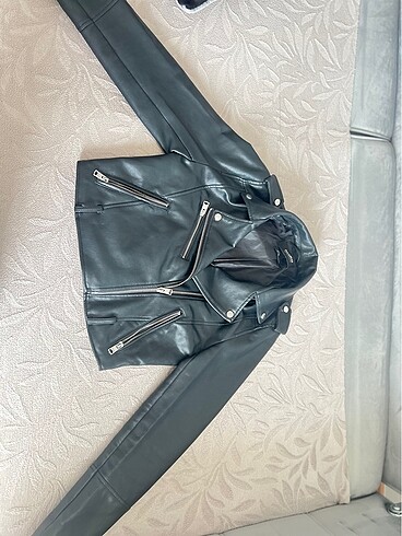 Pull and bear deri ceket - Görsel 2