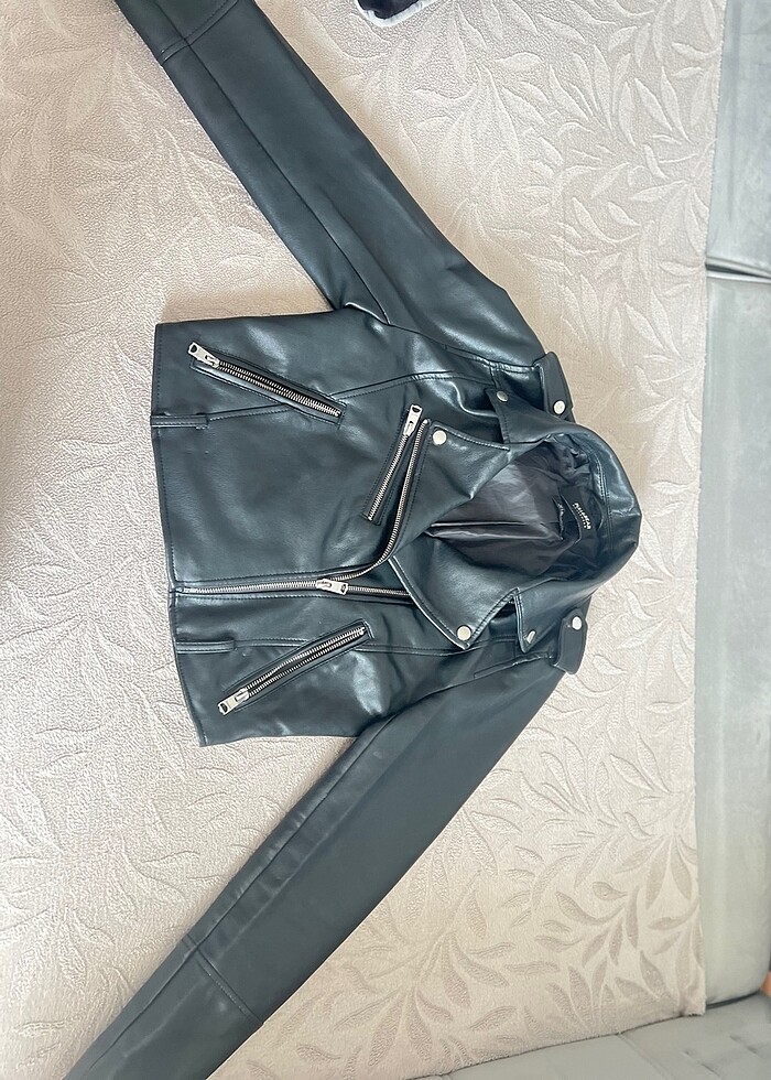 Pull and bear deri ceket - Görsel 2