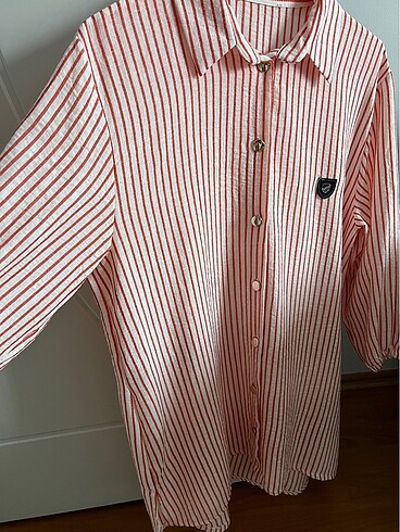 Çizgili gömlek tunik - Görsel 6