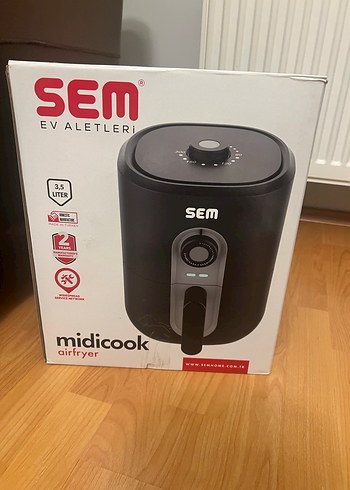 SEM Siyah Gri 3,5 lt Sıfır kutu Airfryer. - Görsel 2
