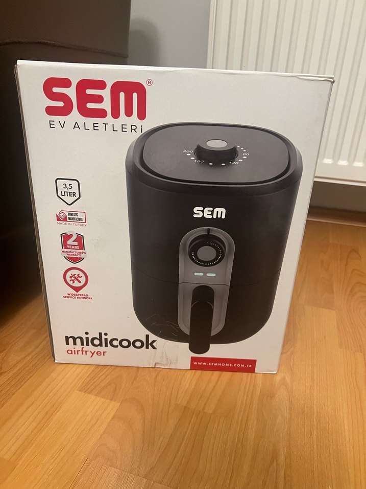SEM Siyah Gri 3,5 lt Sıfır kutu Airfryer. - Görsel 2