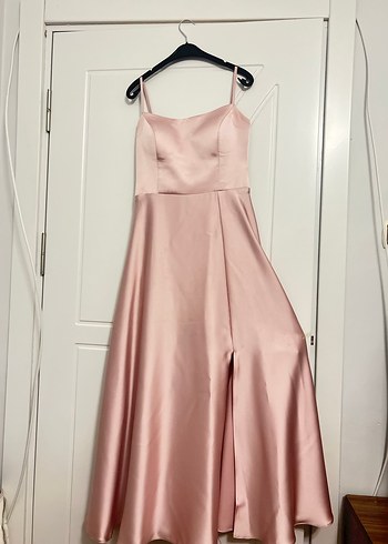 saten askılı nişan veya düğün elbisesi - Görsel 5