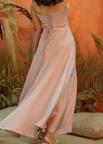 saten askılı nişan veya düğün elbisesi - Görsel 2