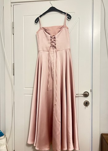 saten askılı nişan veya düğün elbisesi - Görsel 6