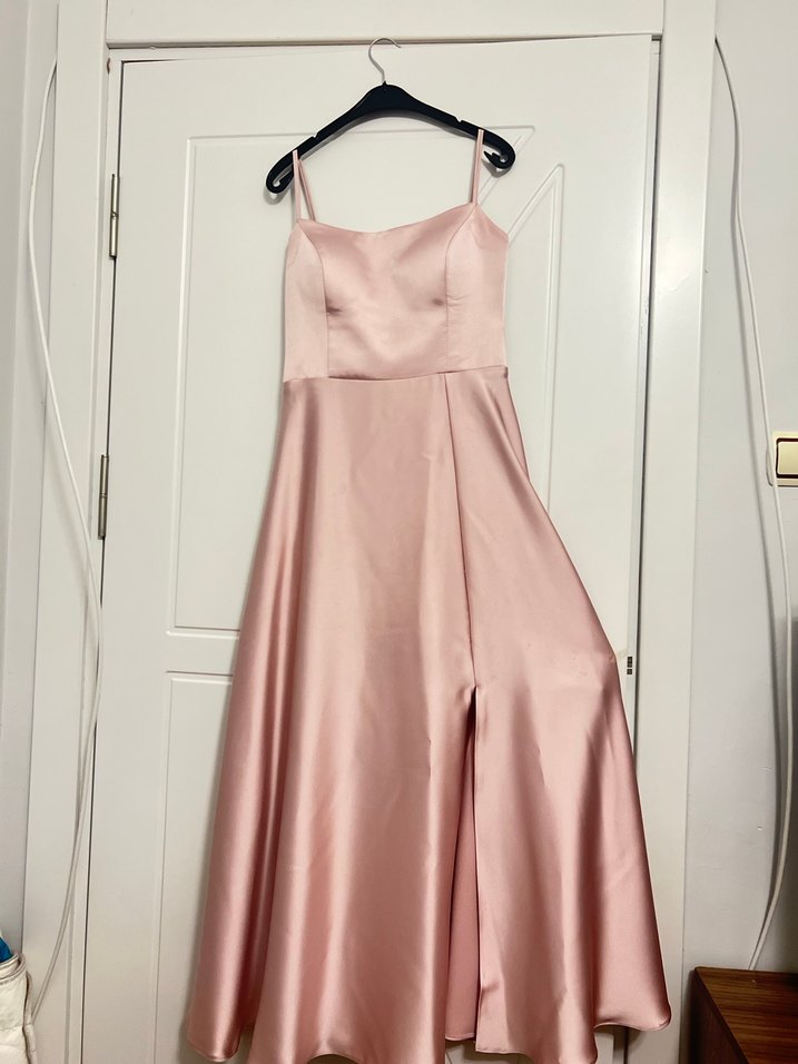 saten askılı nişan veya düğün elbisesi - Görsel 5