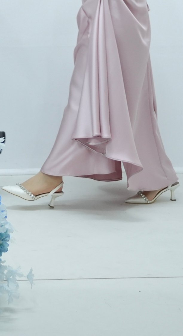 Beyaz Taş İşlemeli Stiletto Gelin Ayakkabısı - Görsel 4