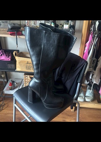 Siyah deri çizme - Görsel 5