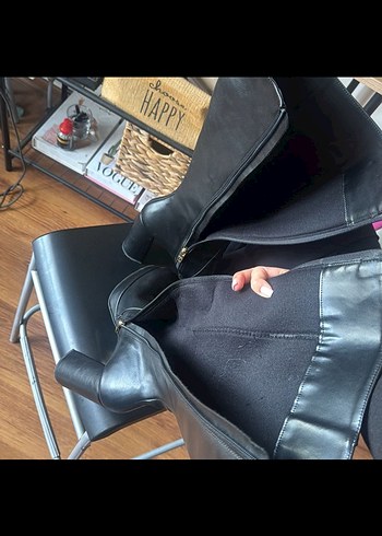Siyah deri çizme - Görsel 4