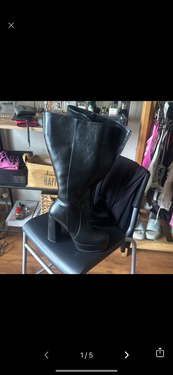 Siyah deri çizme - Görsel 5