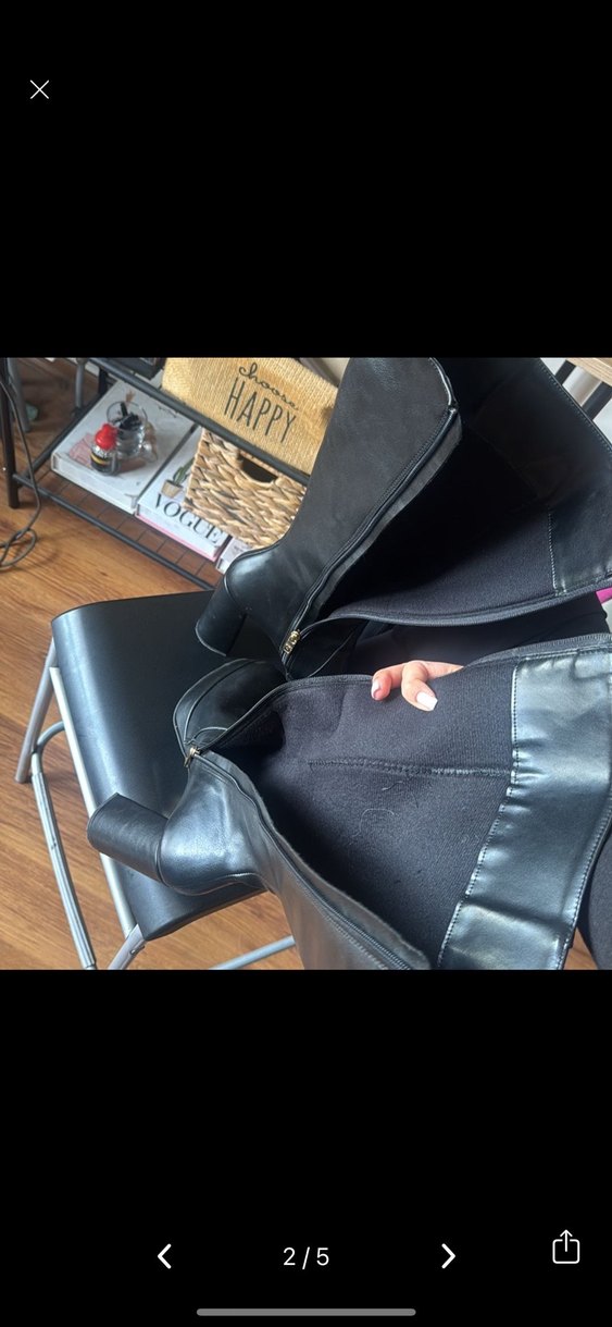 Siyah deri çizme - Görsel 4