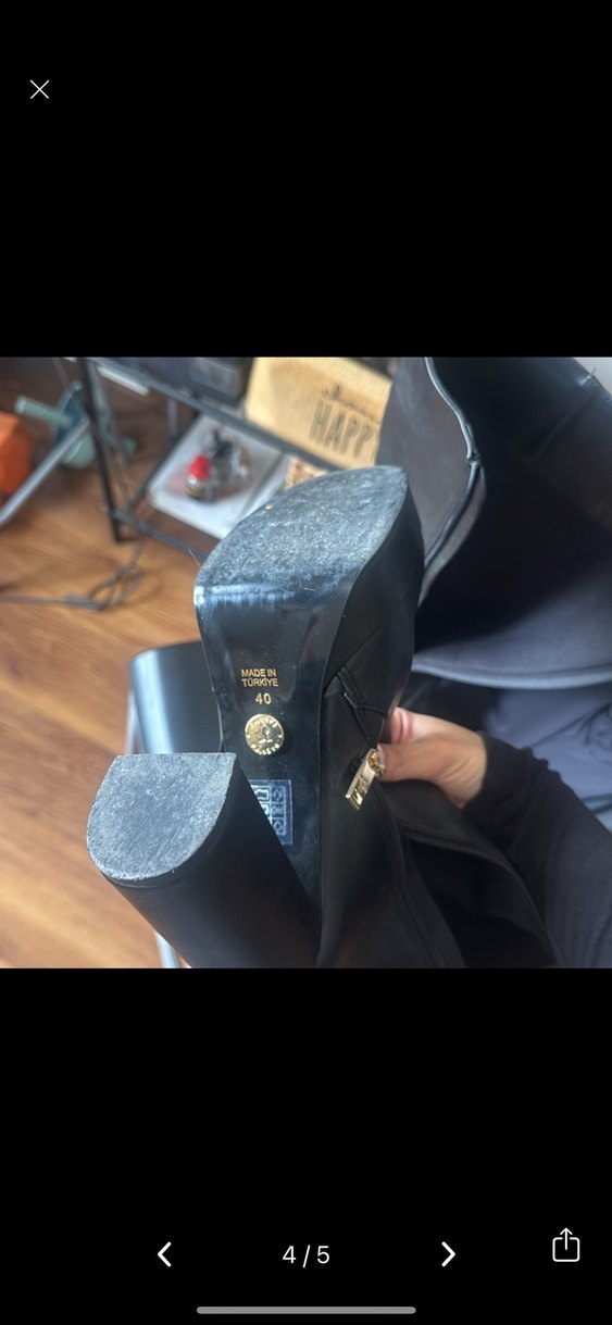 Siyah deri çizme - Görsel 2