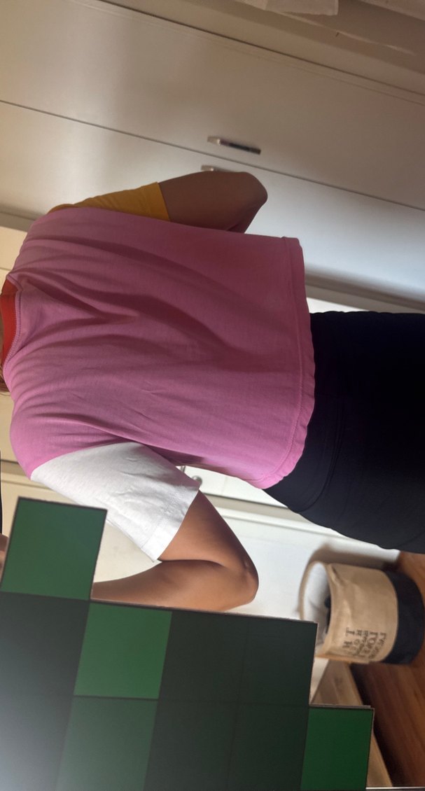 Kadın Pembe Kısa Kollu Yüksek Yakalı Tişört - Görsel 3