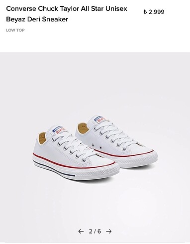 Converse Chuck Taylor All Star Unisex Beyaz Deri Sneaker