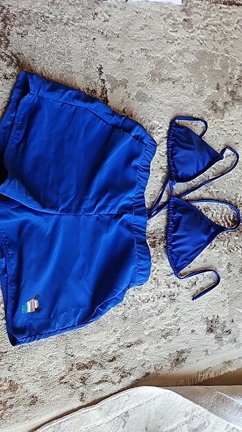 s Beden Üst bikini altı şortlu bikini takımı 