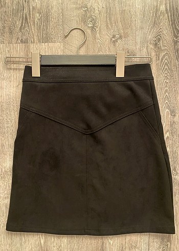 Siyah Süet  Etek - Görsel 2