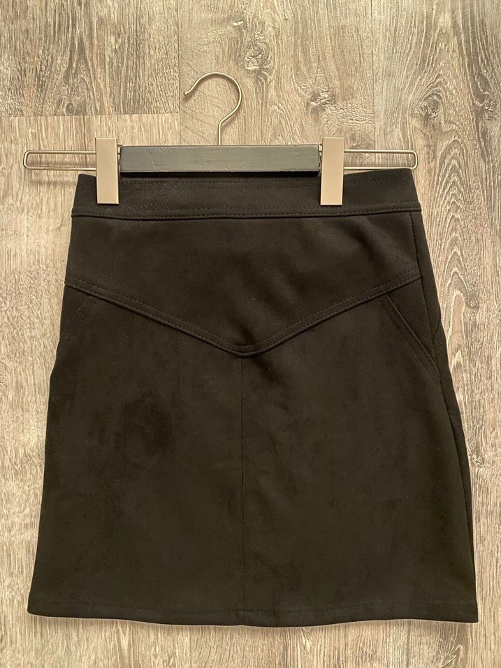 Siyah Süet  Etek - Görsel 2