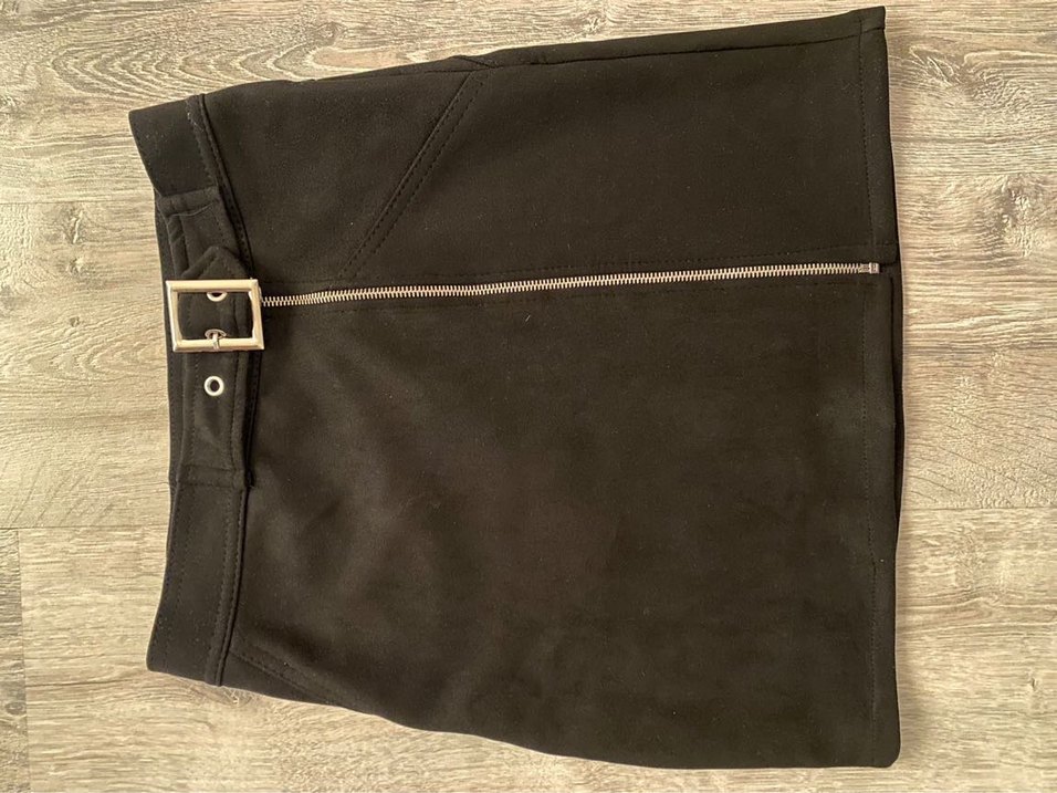 Siyah Süet  Etek - Görsel 3