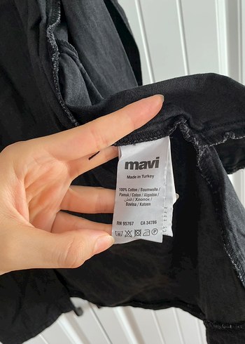 Siyah Denim Gömlek Elbise - Görsel 4