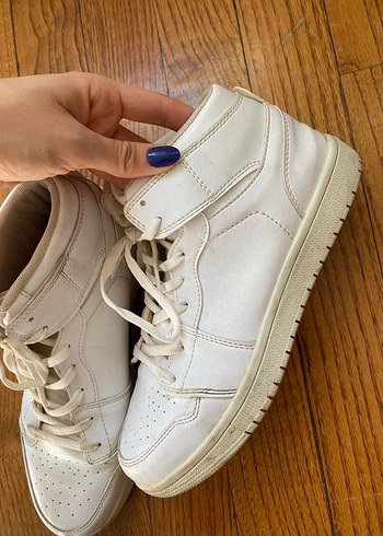 Bilekli beyaz kadın Spor Ayakkabı - Görsel 5