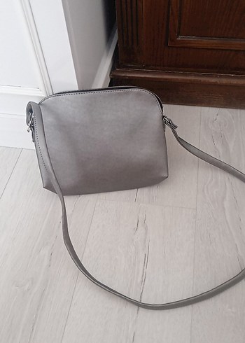 Gri Deri Kadın Çanta - Görsel 2