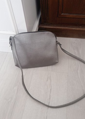 Gri Deri Kadın Çanta - Görsel 3
