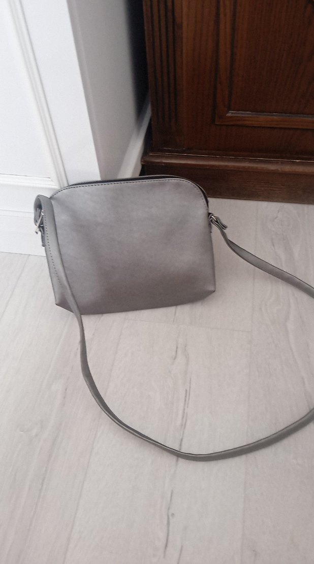 Gri Deri Kadın Çanta - Görsel 3