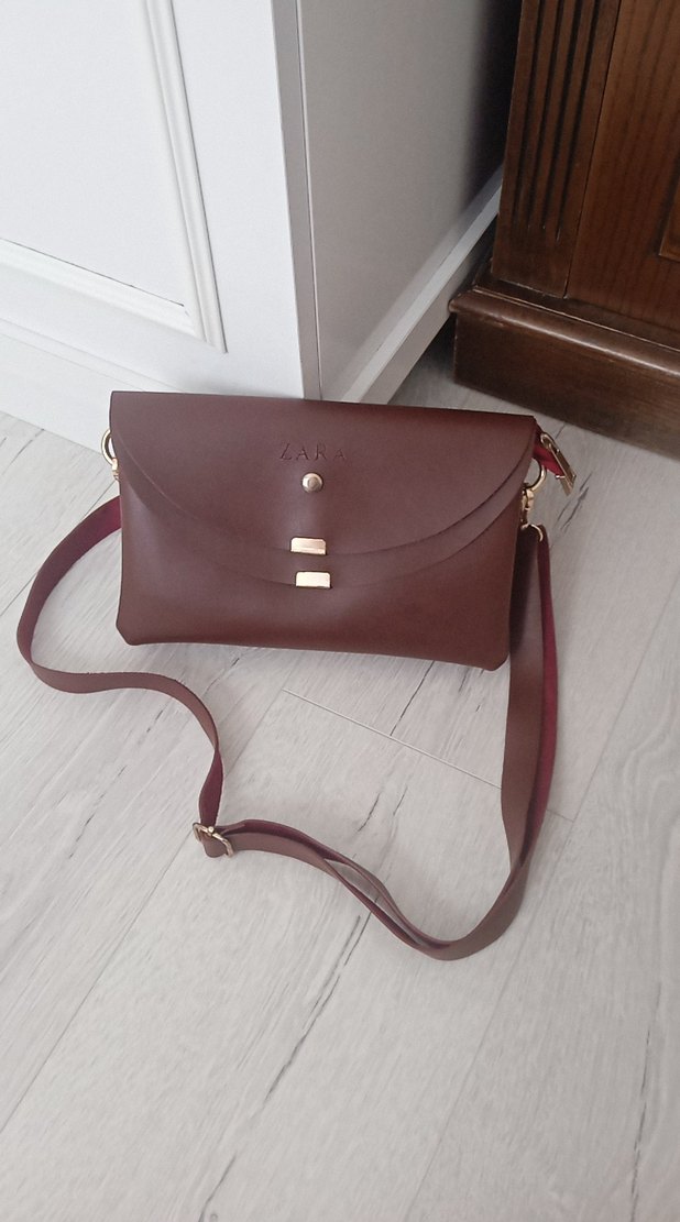 Zara bordo Deri Kadın Çanta - Görsel 2