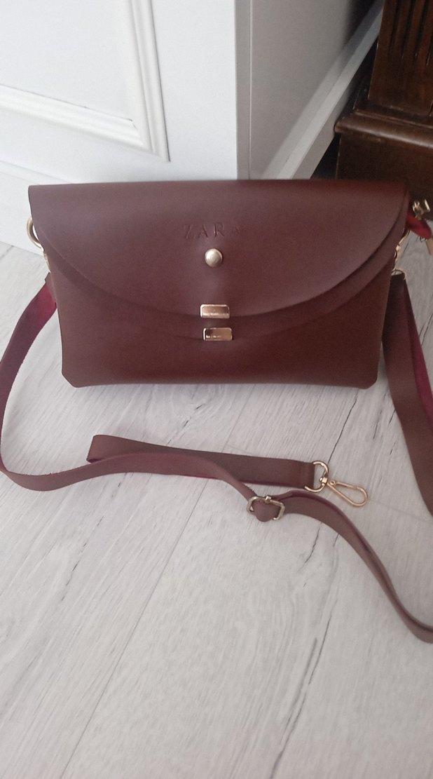 Zara bordo Deri Kadın Çanta - Görsel 3