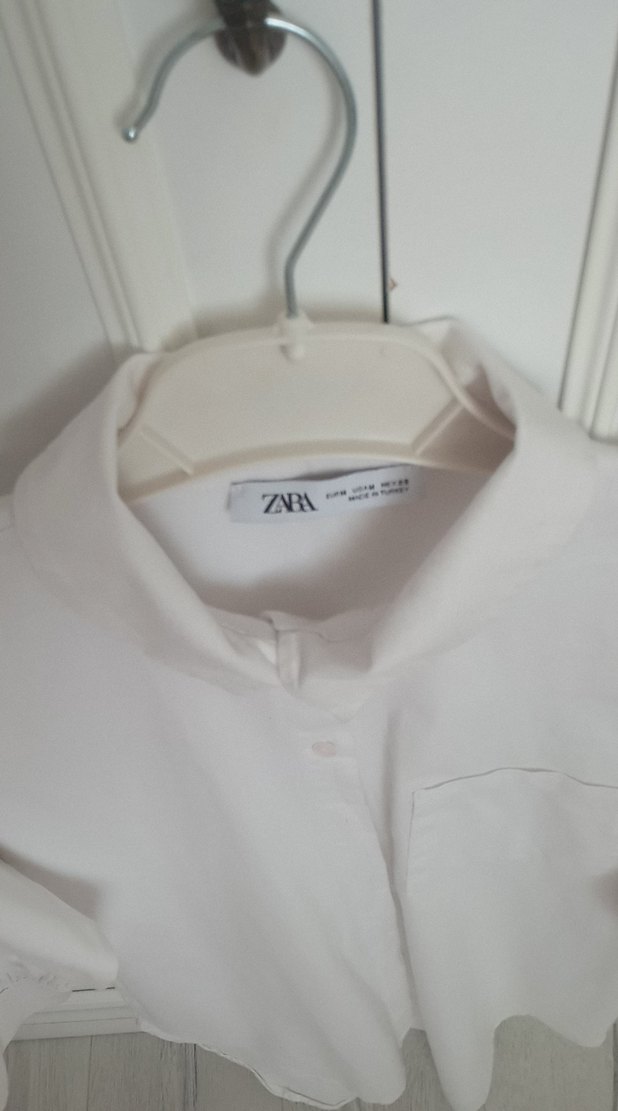 Beyaz Pamuklu Düğmeli Kadın Gömlek - Görsel 3