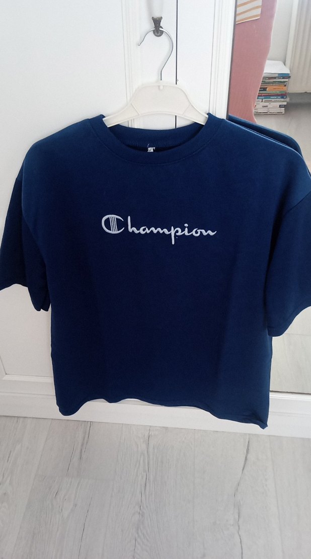 Champion Mavi Kadın Kısa Kollu Tişört - Görsel 2