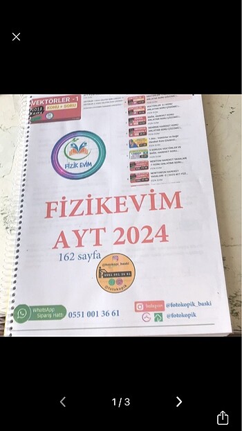 Fizik evim ayt video ders defteri