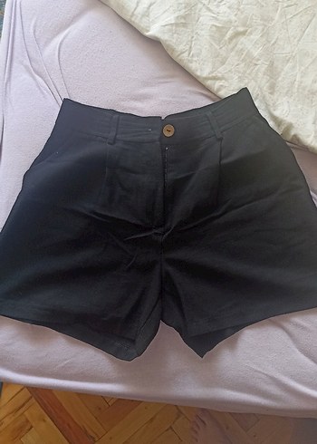m Beden Siyah Yüksek Bel Mini Şort