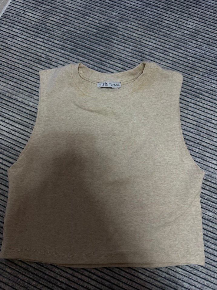 Krem rengi mini kolsuz croo - Görsel 2