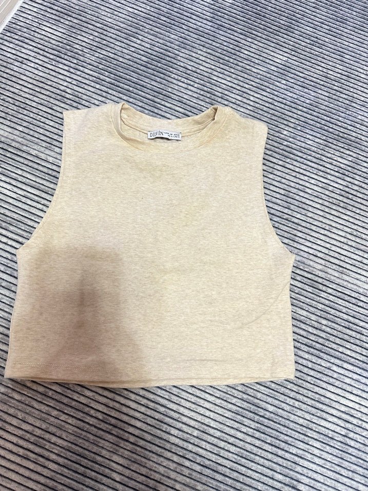 Krem rengi mini kolsuz croo - Görsel 3