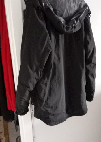 Siyah Midi Boylu Fermuarlı Rahat Kesim erkek Mont - Görsel 10