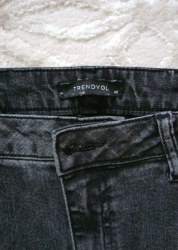Gri Rahat Kesim Kadın Denim Pantolon - Görsel 2