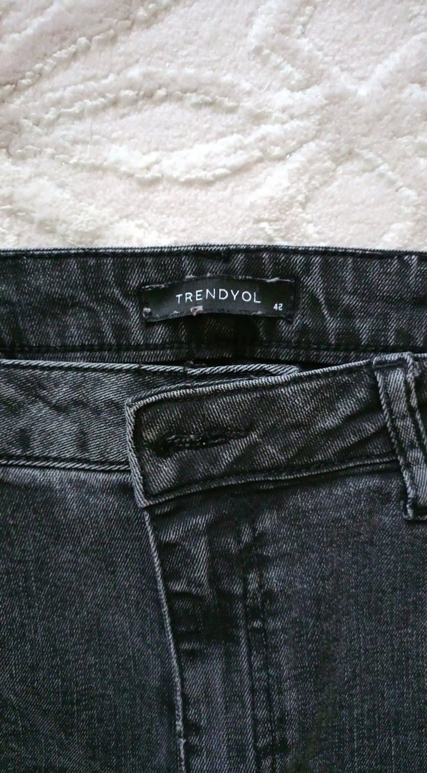 Gri Rahat Kesim Kadın Denim Pantolon - Görsel 2